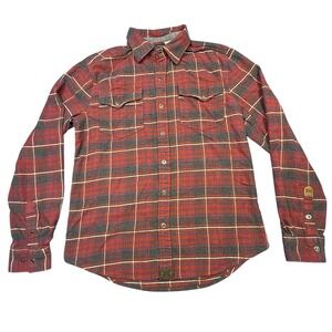 Dakota Grizzly Riley Flannel Shirt In Crimson Size Medium‎